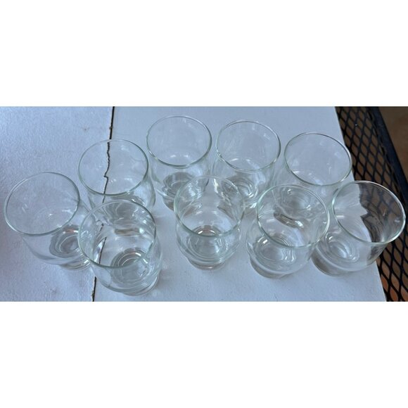 Set of 9 Clear Stout 6 oz. Collectible Drinking Glasses 4" Tall - Picture 2 of 9